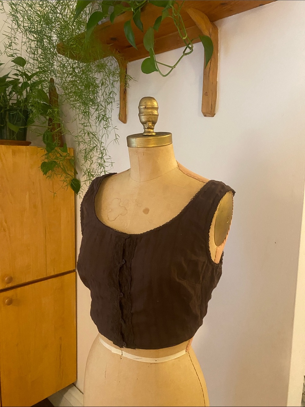 Cotton On brown button down Crop Top -